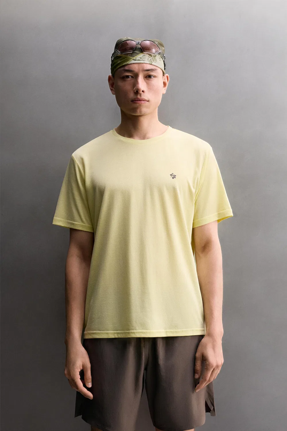 Техническая футболка с цветочным принтом ZARA, Yellow — фото 2
