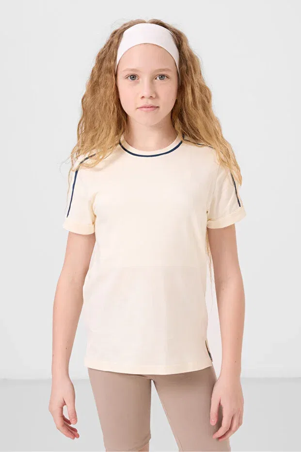 Детский комплект футболок для девочек Tommy Life, G1 Blend - Ecru - Dark Blue — фото 2