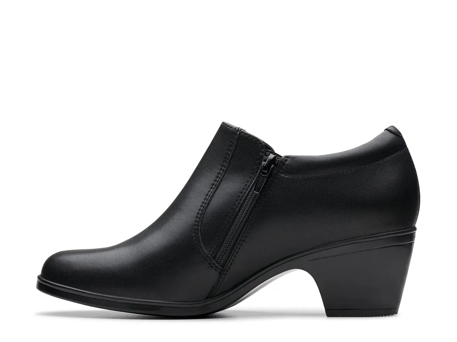 Ботильоны женские Clarks Emily Reyna кожаные на блочном каблуке, черный — фото 2