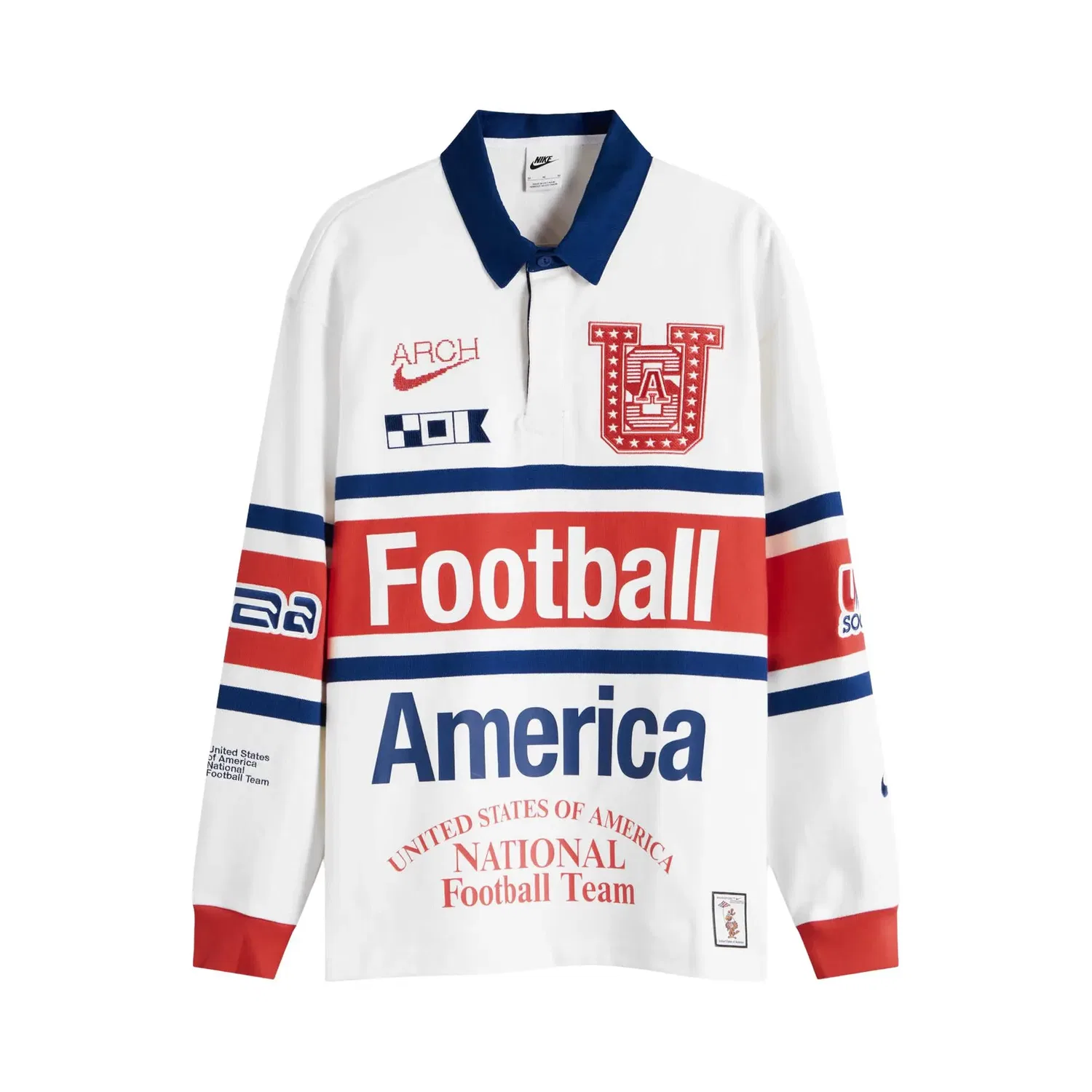 Футболка для регби с длинными рукавами Nike USA x VAA, белый