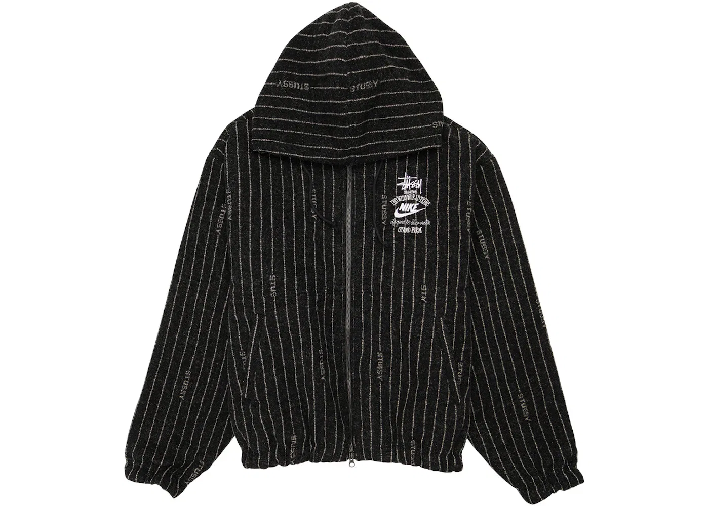 Мужская куртка из шерсти в полоску Nike x Stussy Jacket, Black