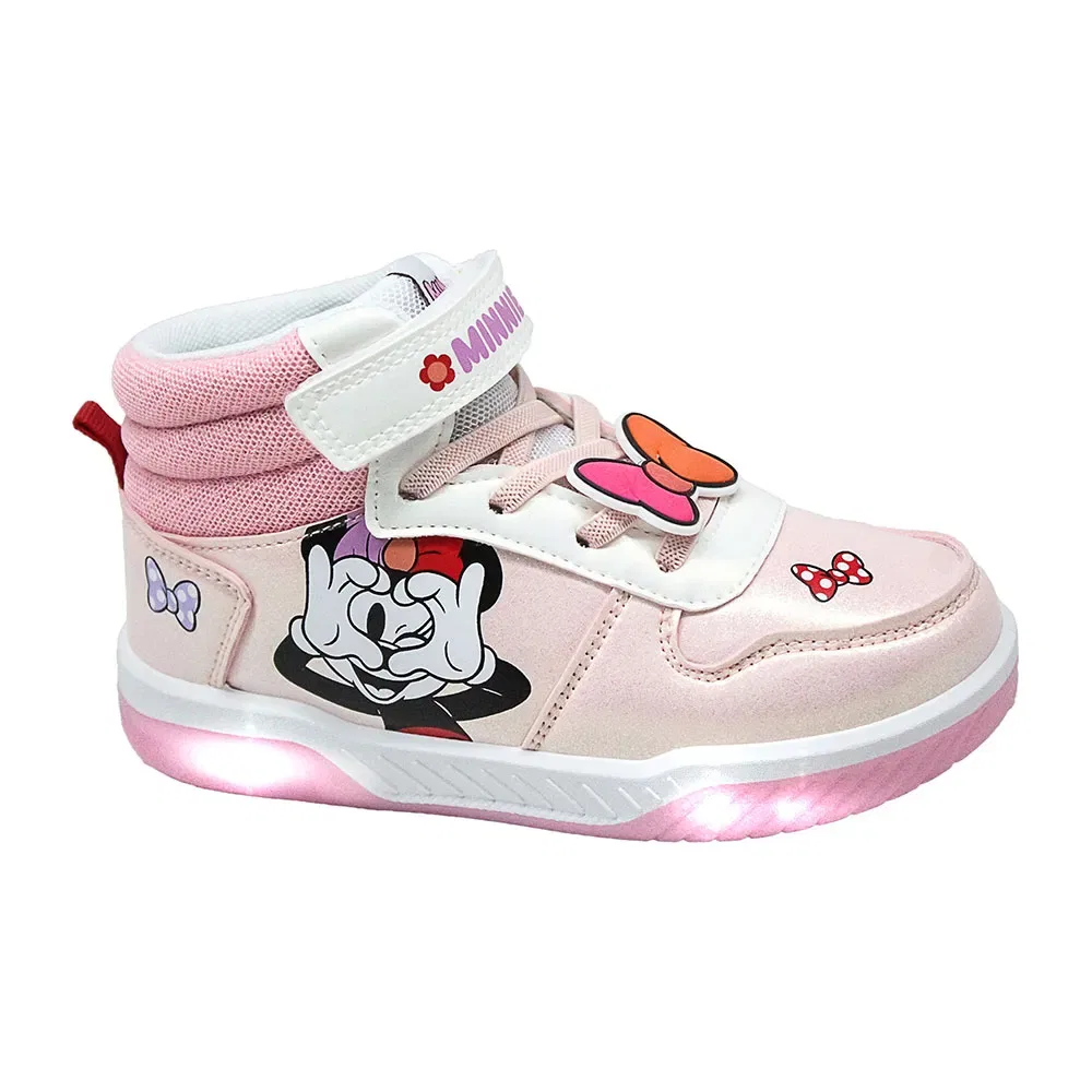 Детские кроссовки для девочек с подсветкой Minnie Disney, Pink