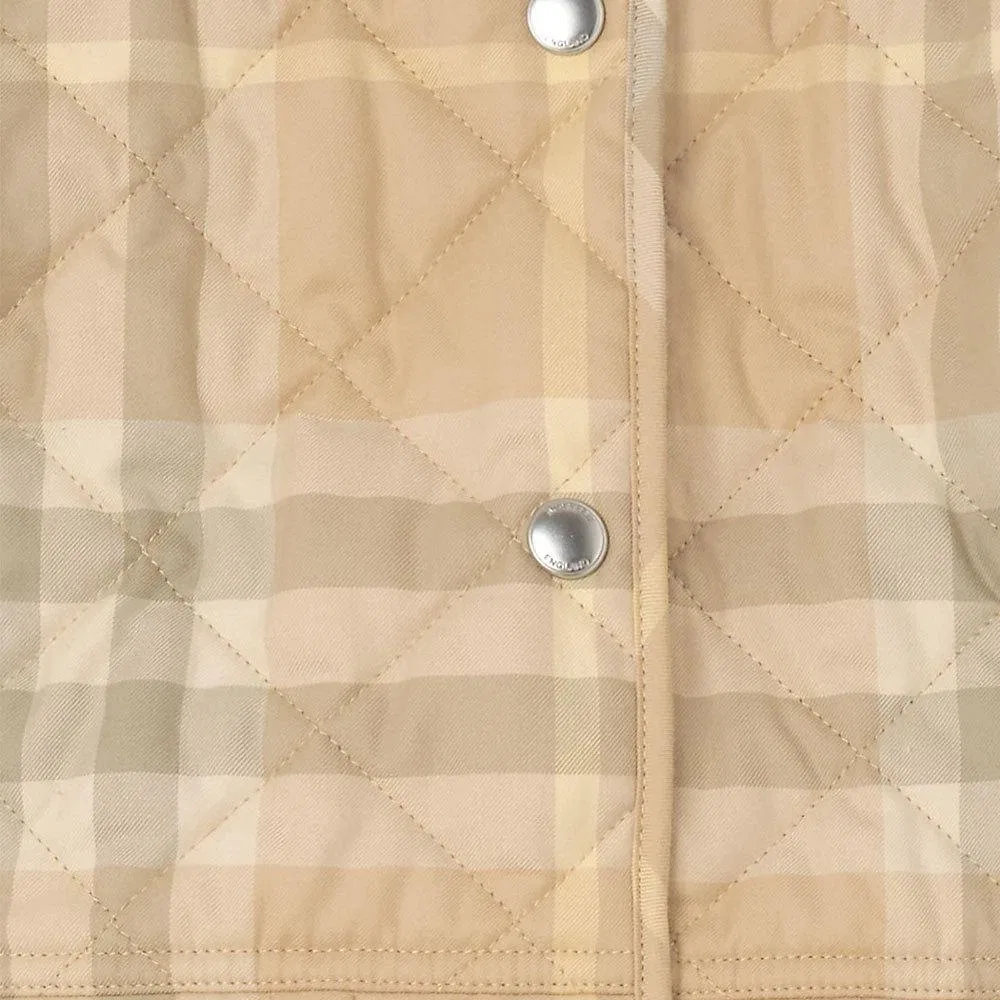 Женский пуховик с отложным воротником Khaki Burberry, Хаки — фото 3