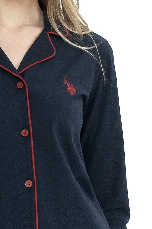 Женский комплект пижамы с длинным рукавом U.S. Polo Assn., Navy Blue — фото 3