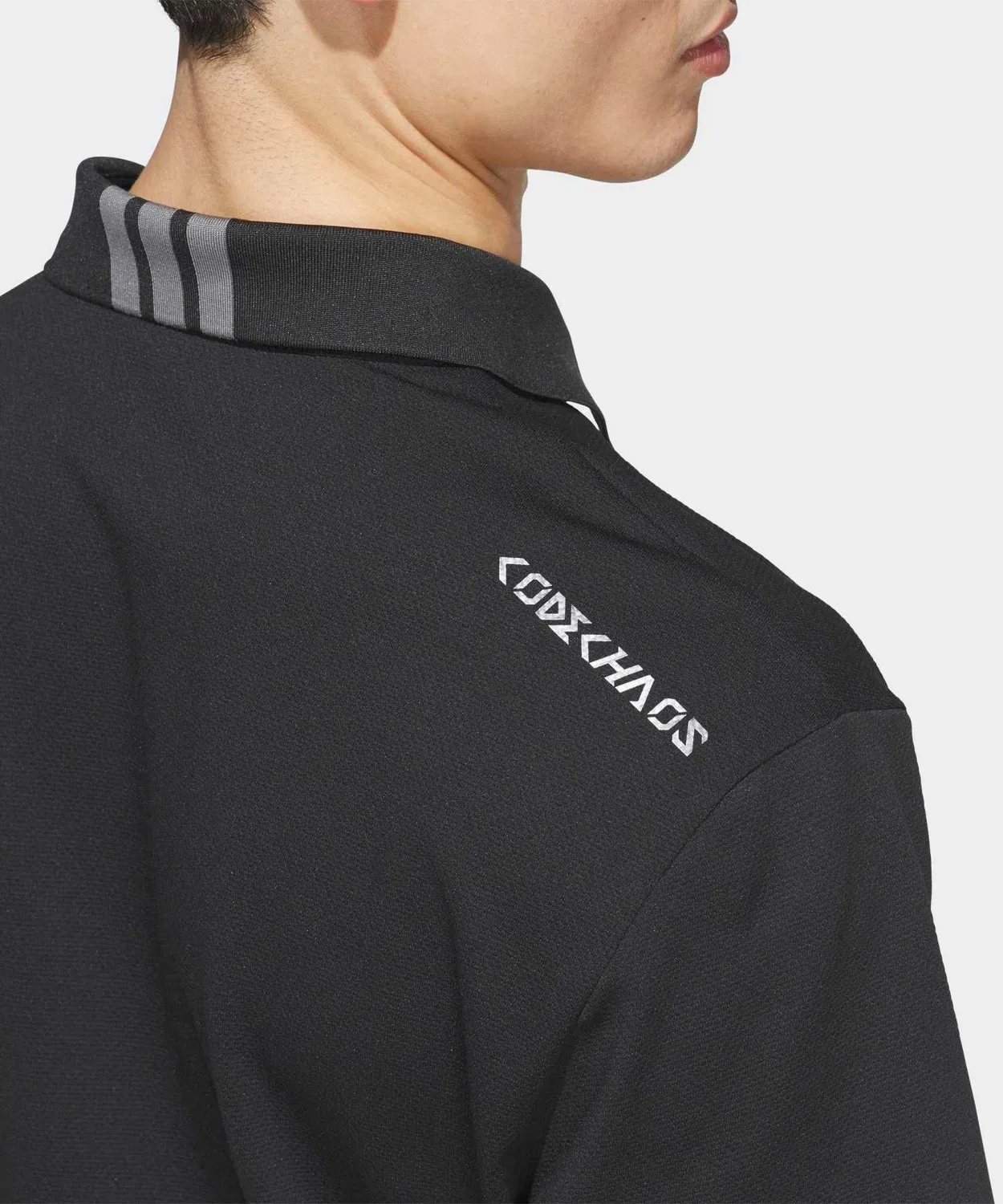 Мужская хлопковая футболка-поло с коротким рукавом Adidas Golf, Черный — фото 4