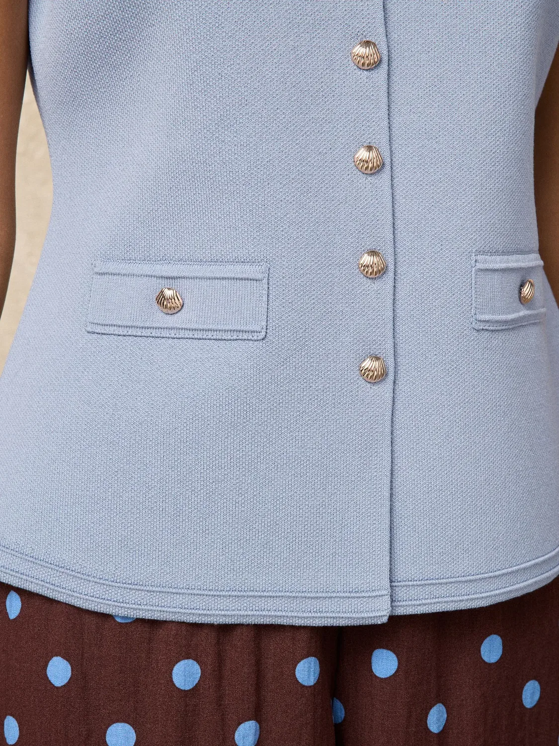 Жилет трикотажный Next Smart Button Up, синий — фото 4