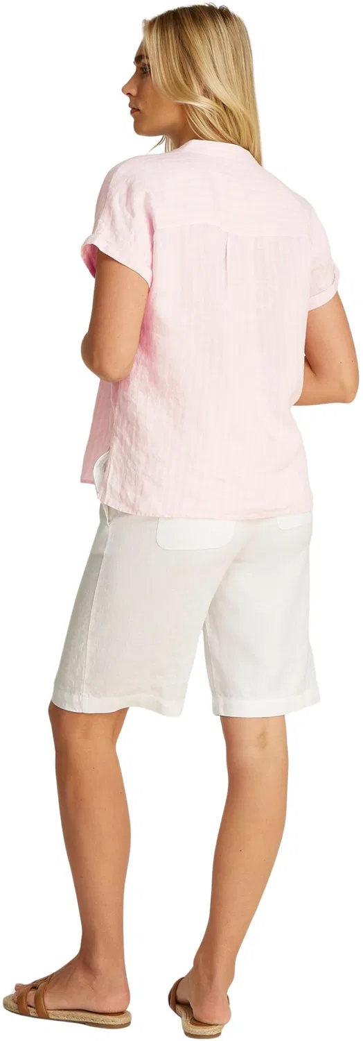 Женская блуза льняная без воротника Tommy Hilfiger, Pink (Foggy Pink Stp) — фото 2