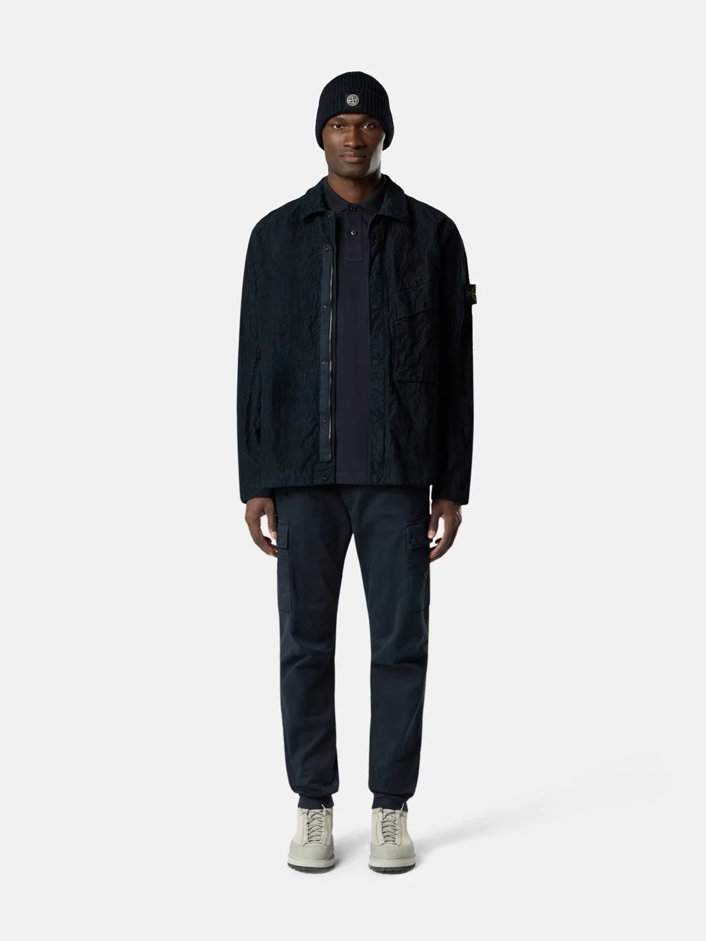 Мужское поло Stone Island Slim Fit Short-sleeve With Compass Patch, темно-синий — фото 2