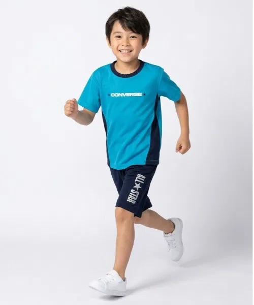 Детский комплект из футера с жаккардовым узором, с длинным рукавомCONVERSE, Turquoise Blue