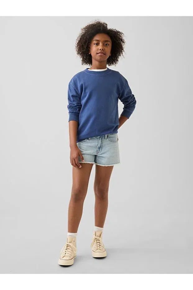 Детские шорты для девочек джинсовые с заниженной талией Gap, Light Blue000