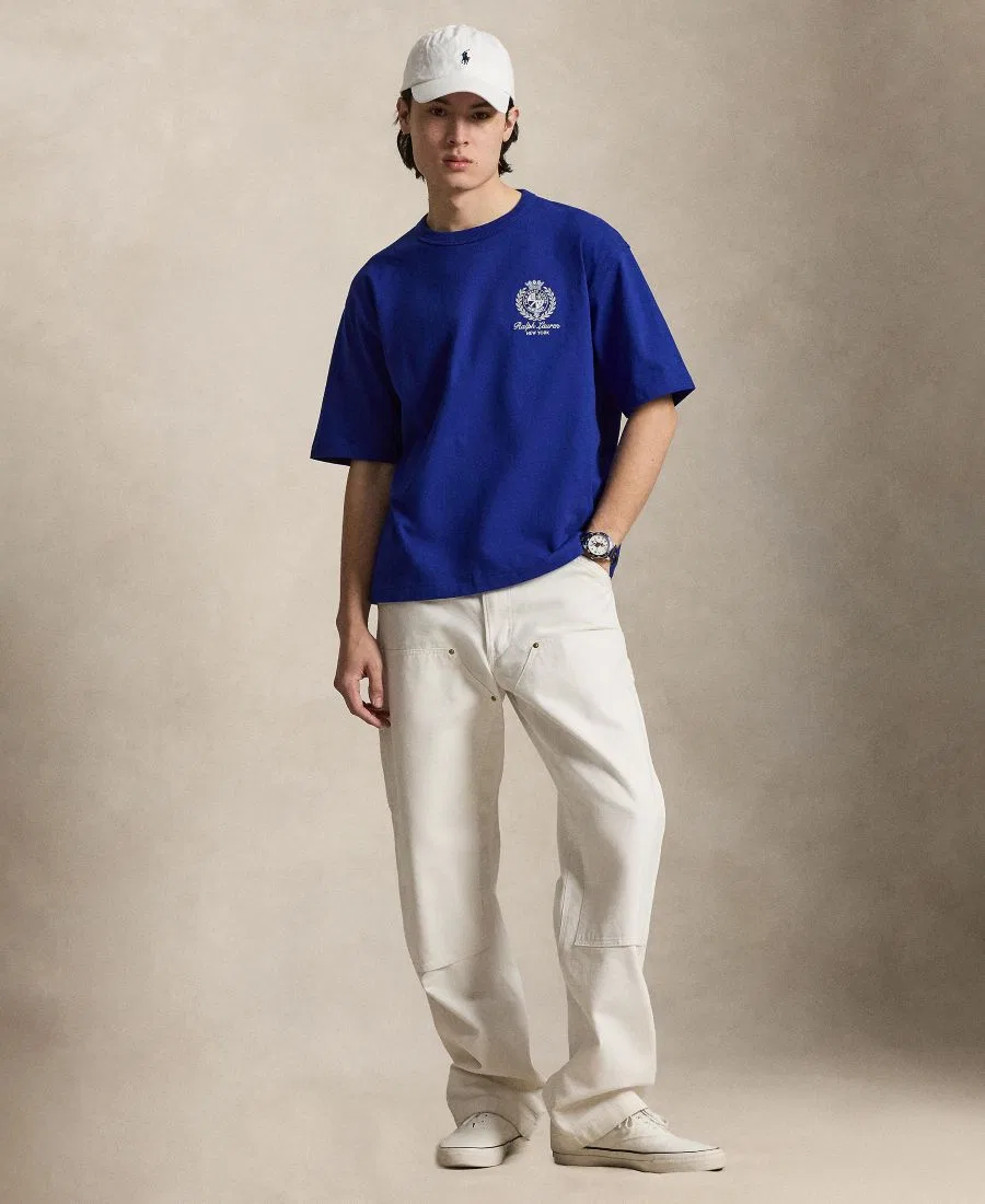 Футболка мужская с вышивкой, свободный крой Polo Ralph Lauren, Classic Azure — фото 2