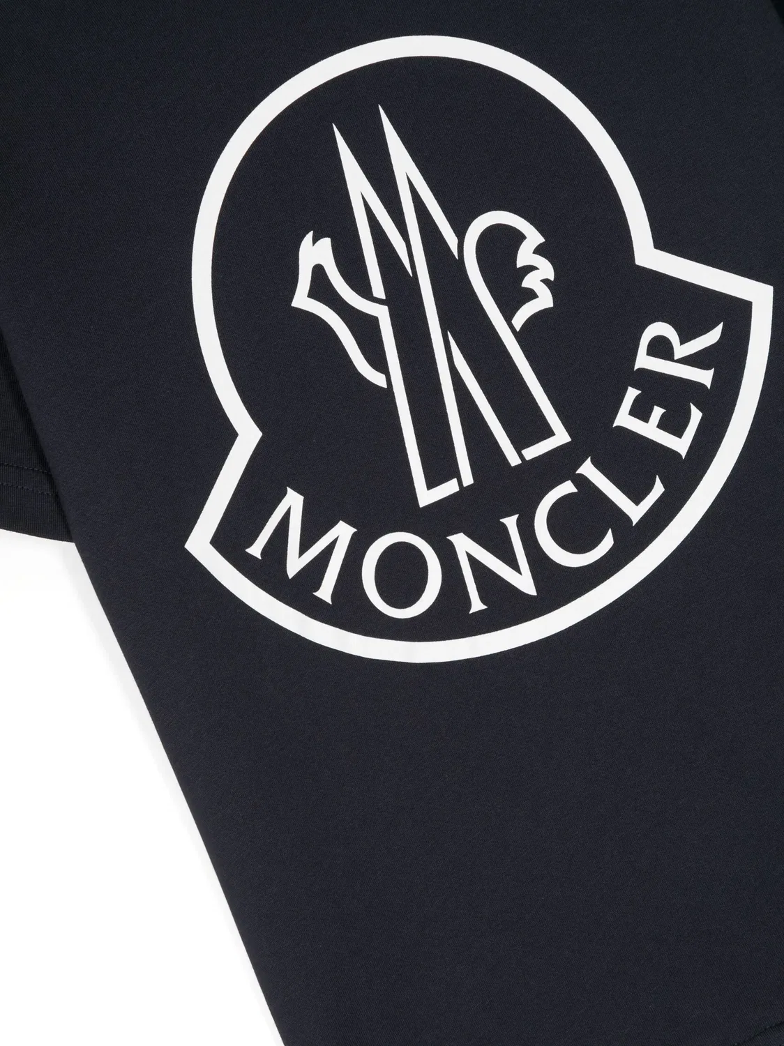 Футболка с логотипом из хлопка Moncler, полуночный синий — фото 3