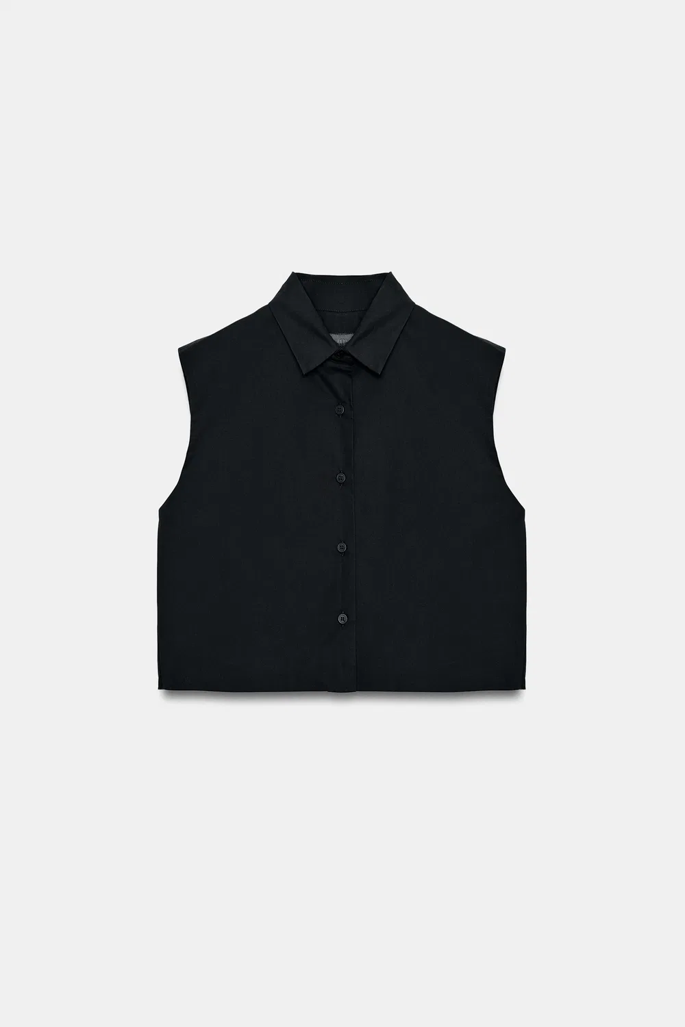 Топ из поплина с объемной спинкой ZARA, Black — фото 4