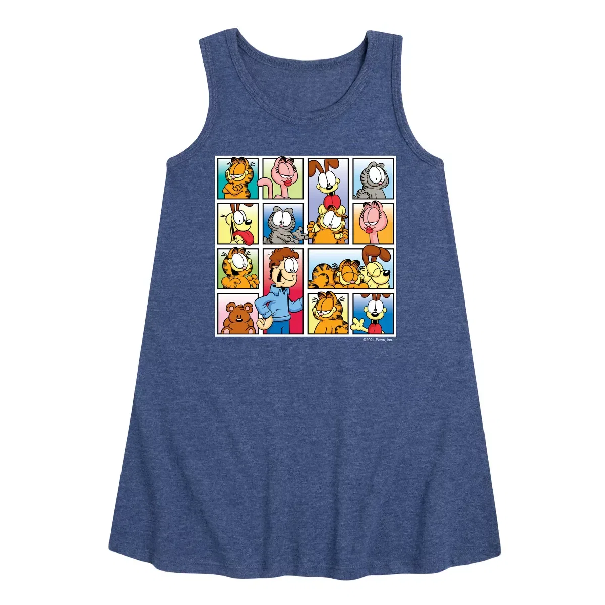 Детское платье-трапеция без рукавов Garfield Friends Graphic Garfield, Heather Navy