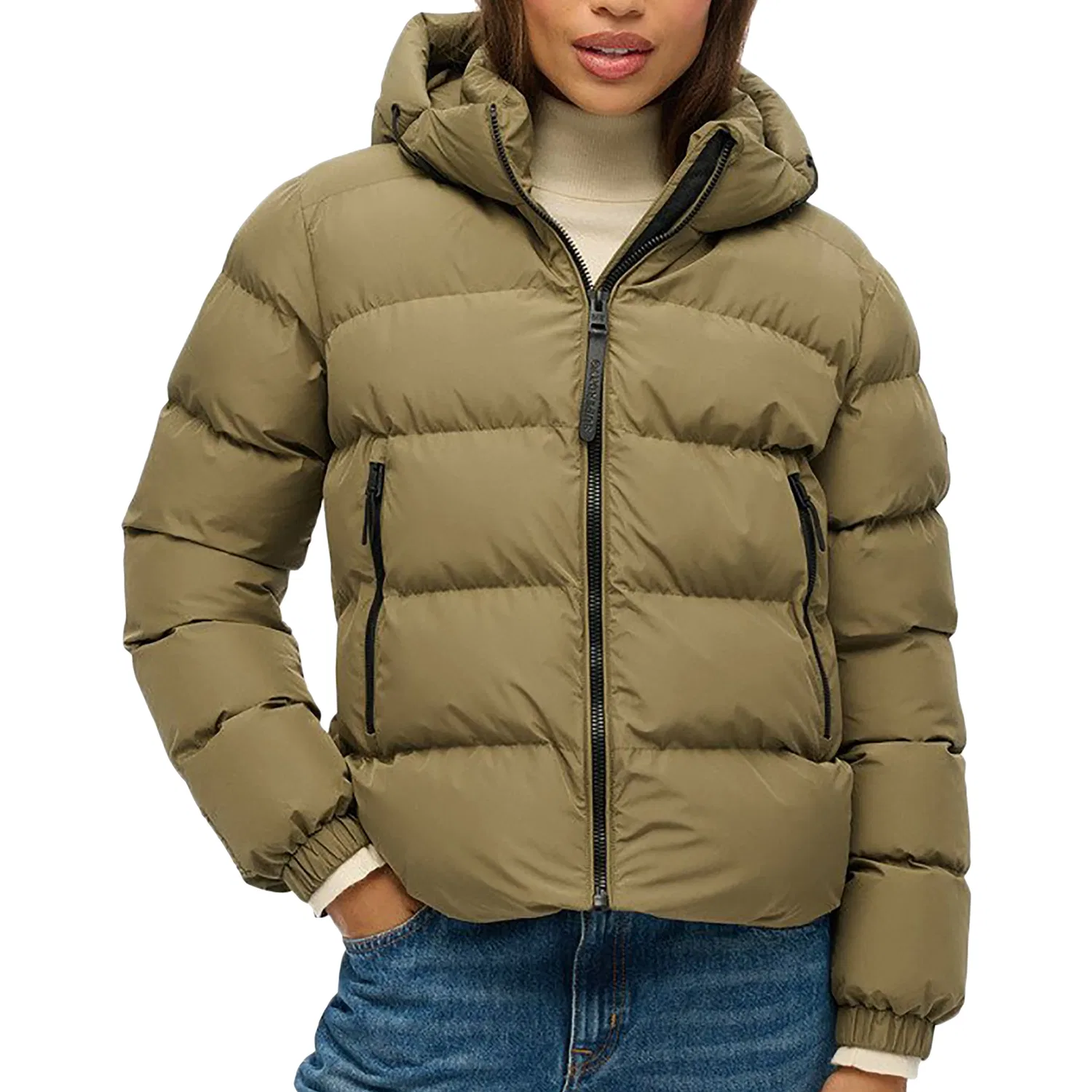 Женская пуховая куртка с капюшоном Superdry, Green — фото 2