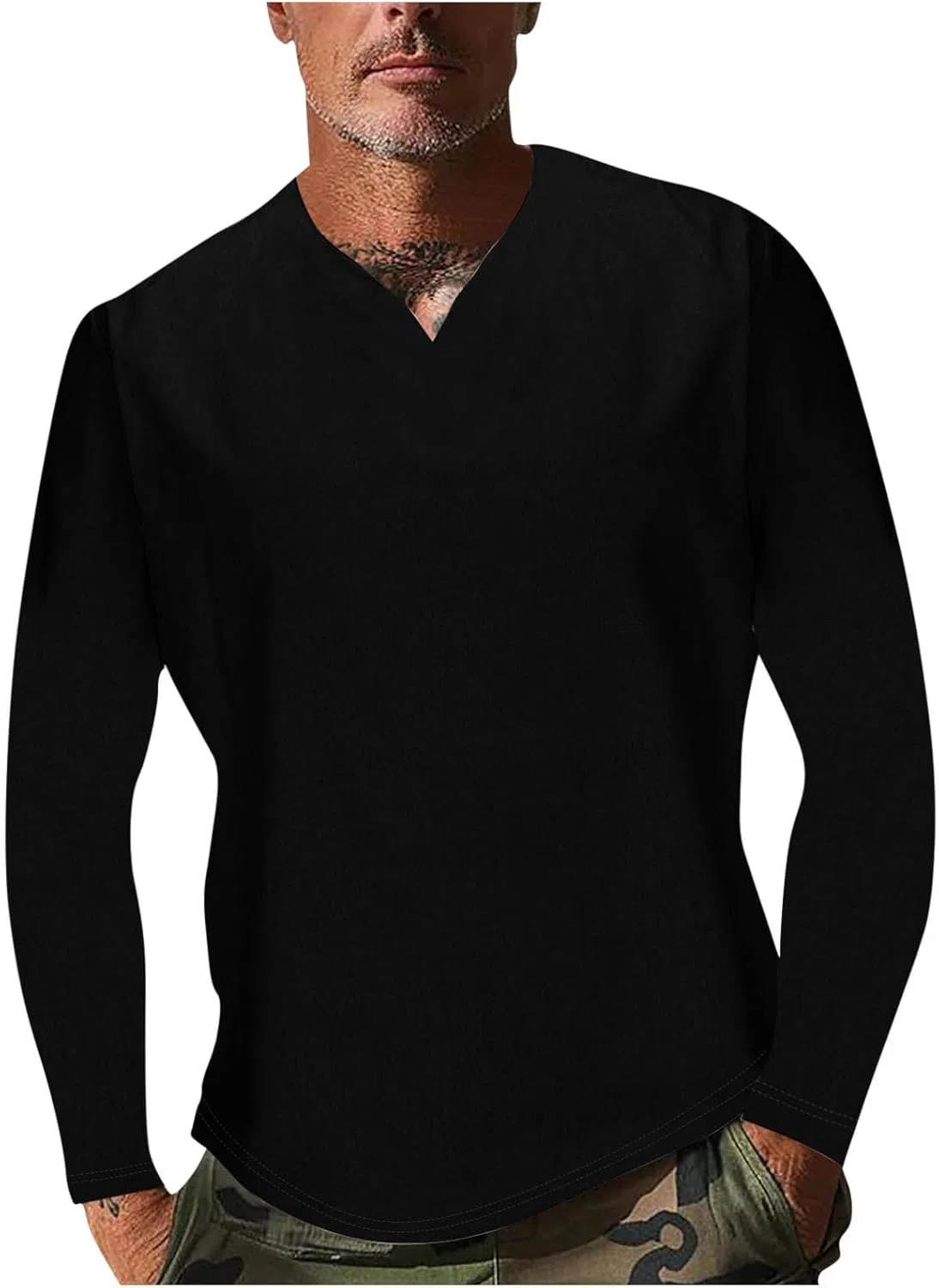 Мужская футболка с длинным рукавом Regular Fit, Black