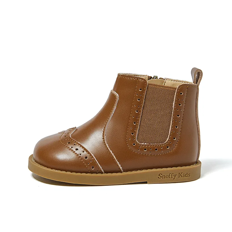 Детские ботинки для малышей с коротким плюшем Snoffy, Pinecone Caramel Brown — фото 4