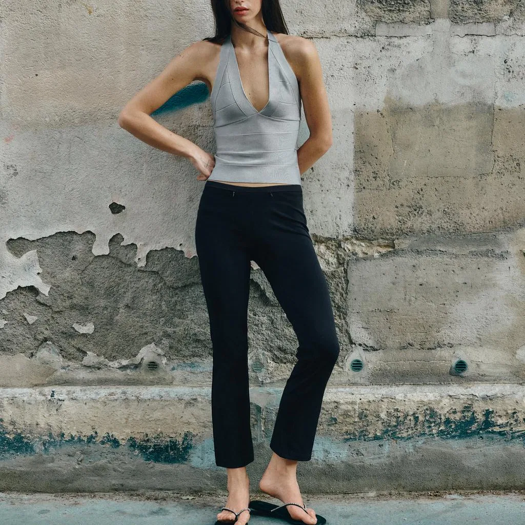 Женский топ-майка без рукавов ZARA, Light Gray — фото 4
