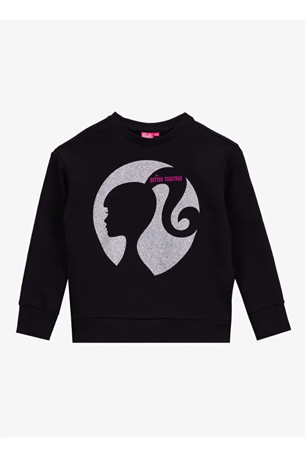 Детское худи для девочек черное Barbie, Black