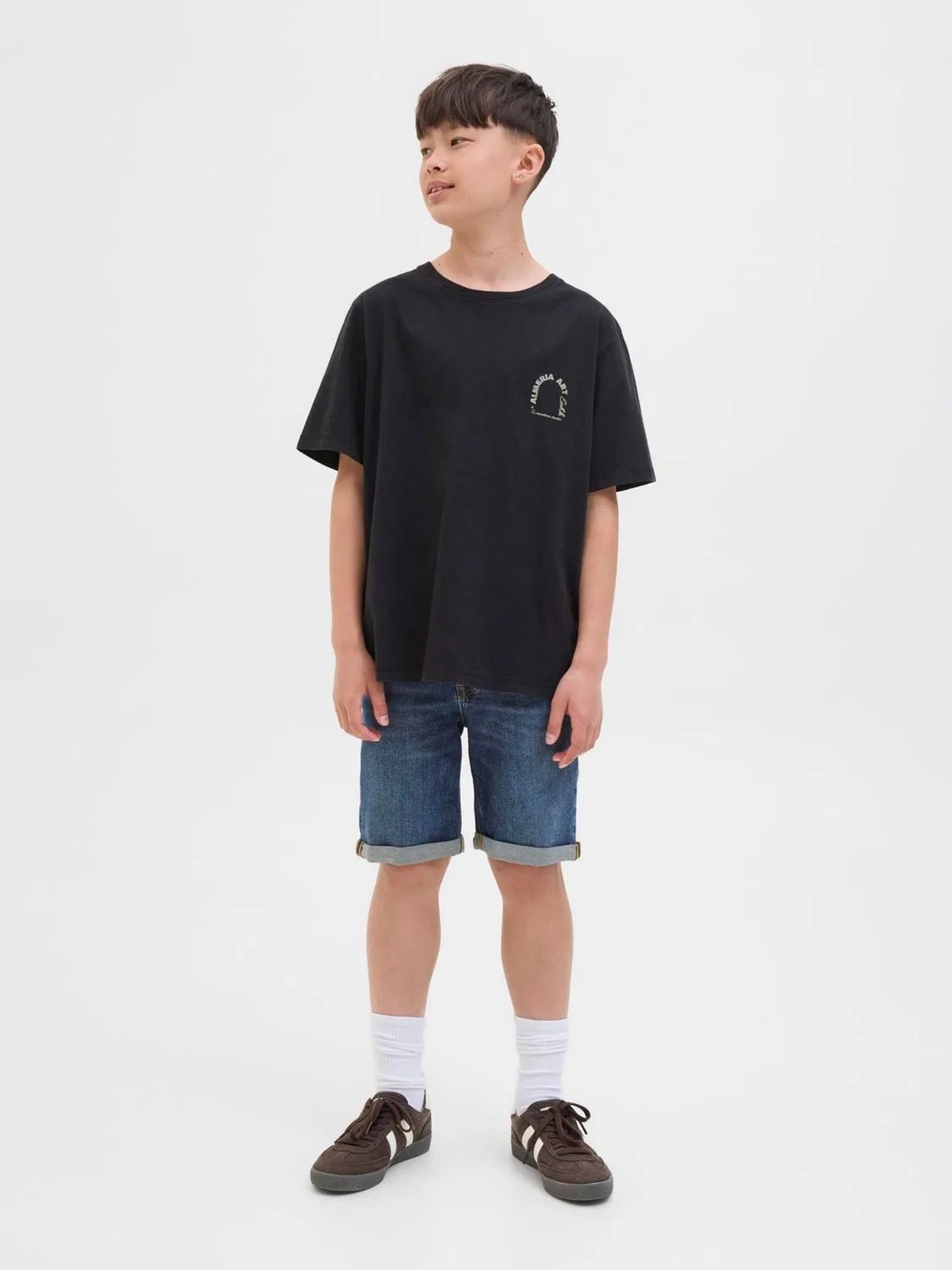 Шорты джинсовые Regular Fit Rick JACK & JONES JUNIOR, темно-синие — фото 2