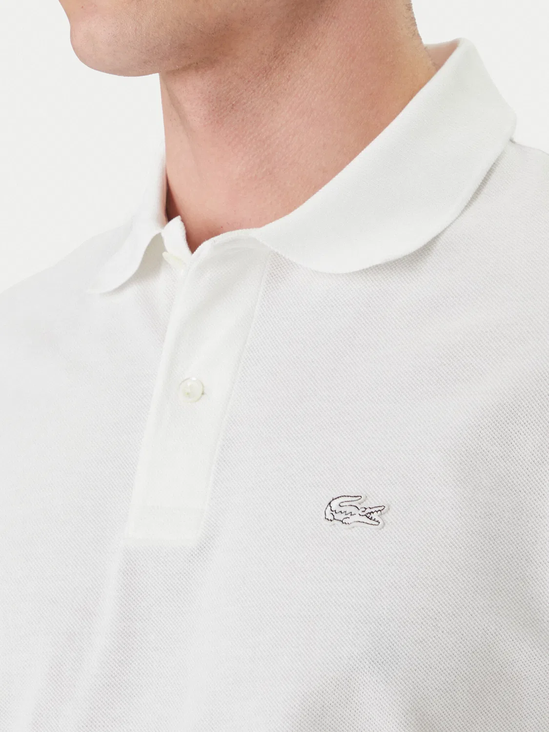 Мужское поло свободного кроя Lacoste, белый — фото 4