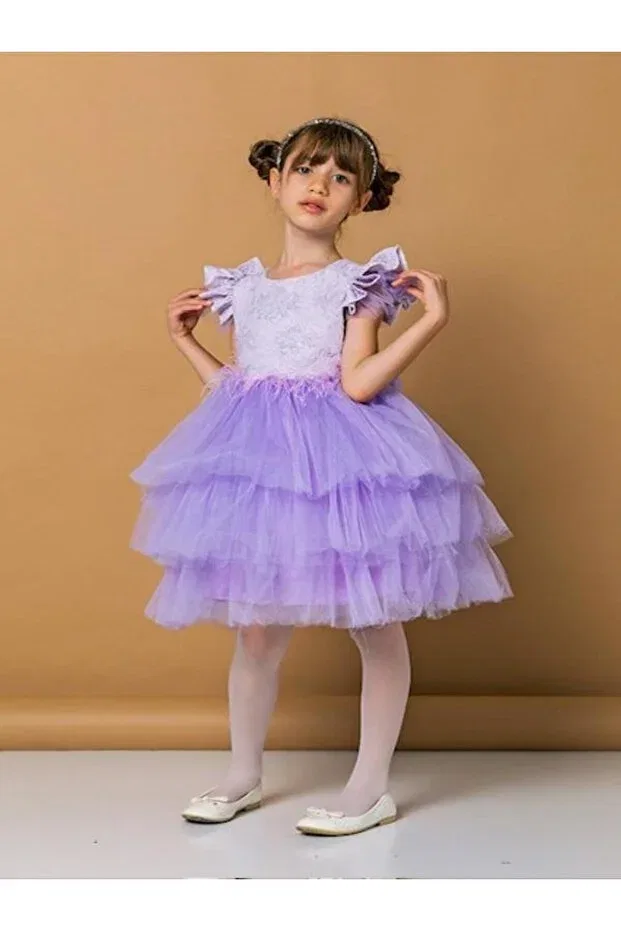 Детское платье для девочек с принтом Party Daisy, Purple