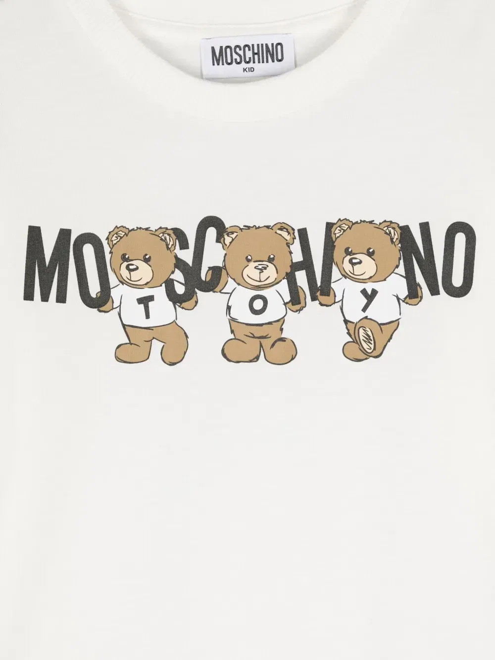 Футболка с узором Teddy Bear Moschino Kids, белый — фото 3