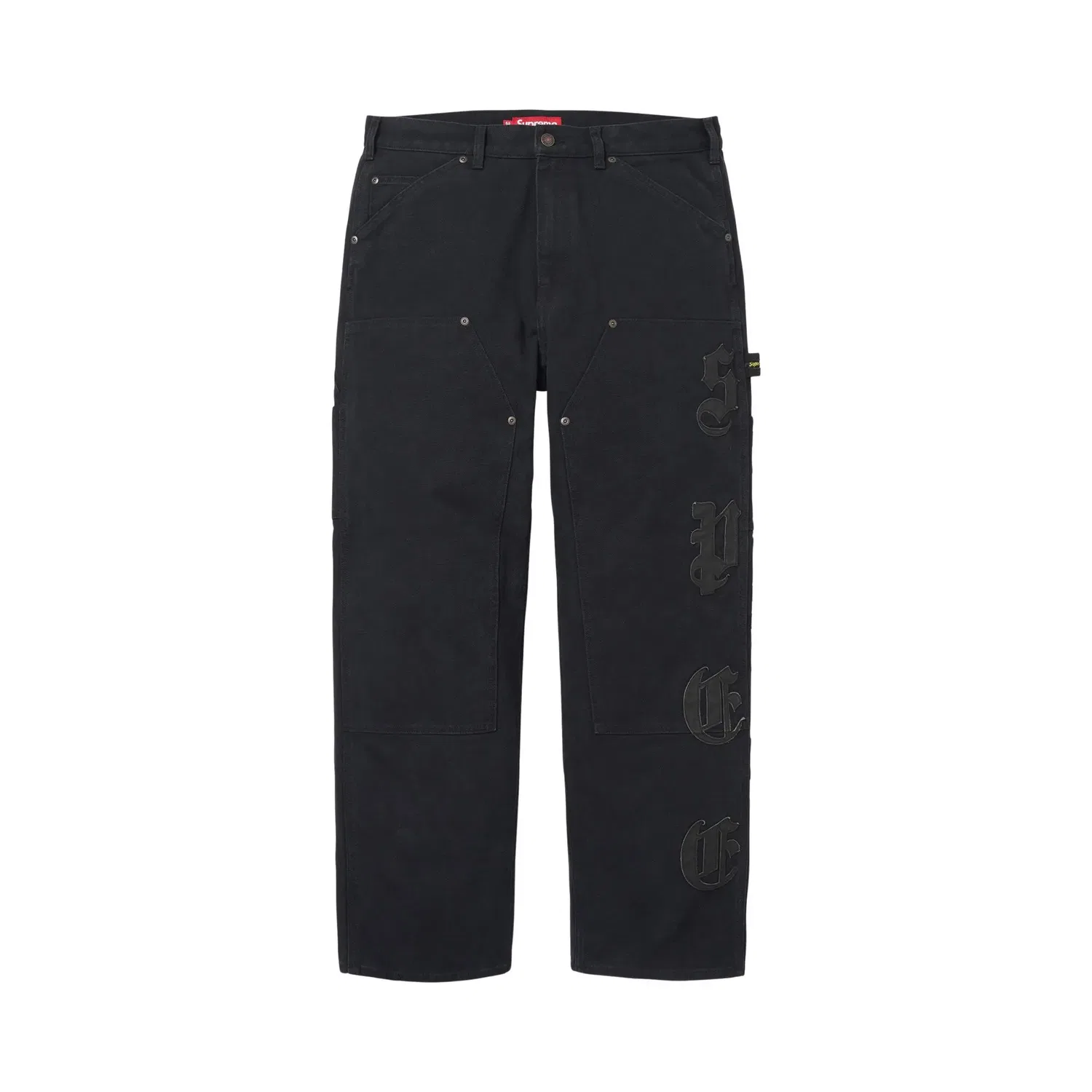Брюки с кожаной аппликацией Double Knee Painter Pant Supreme, Black