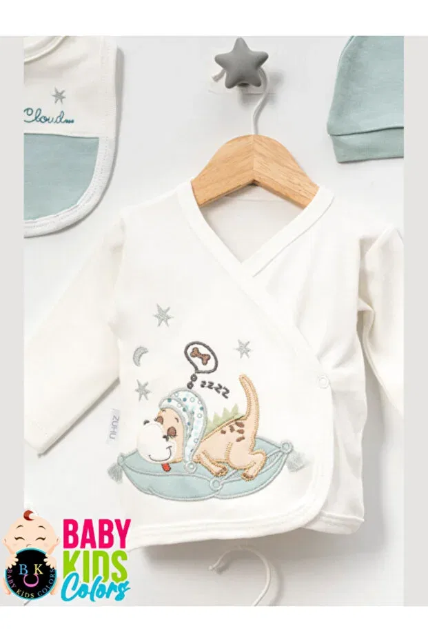 Детский комплект одежды для новорожденных с вышивкой собачки Baby Kids Colors, Green — фото 2