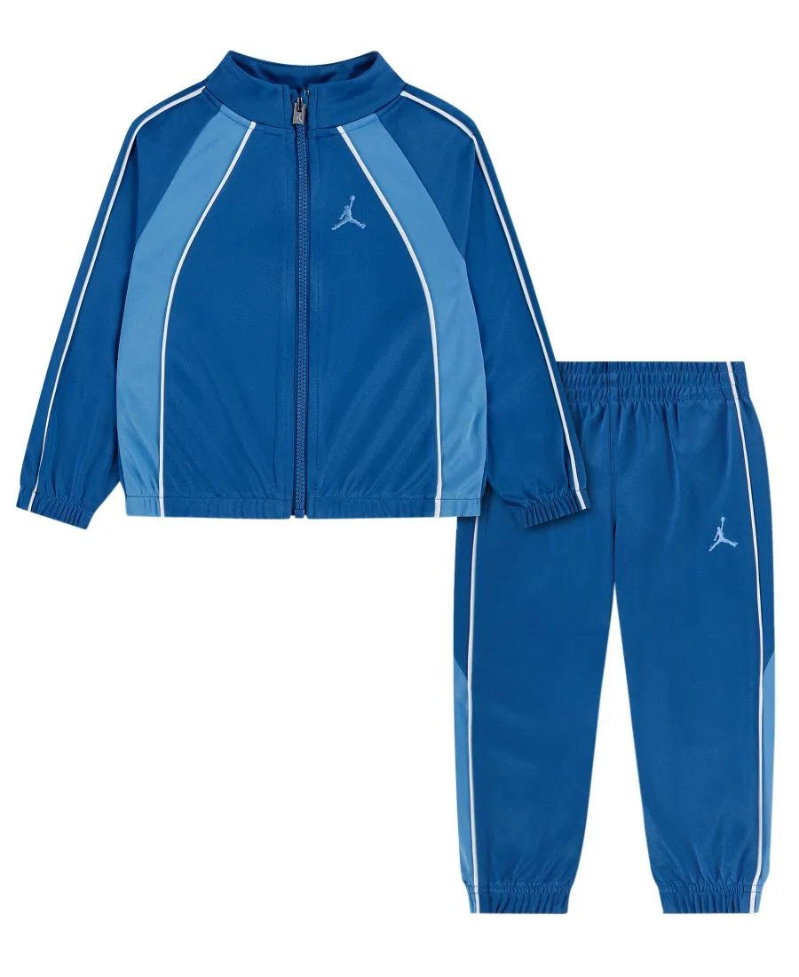 Детский спортивный костюм с цветовыми вставками и отделкой кантом, Long-Sleeve Jacket and Pants Jordan, True Blue