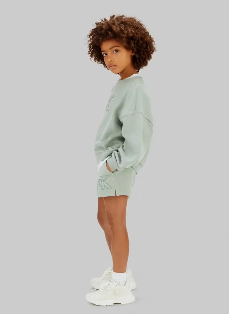 Шорты с логотипом Ck monogram patch Calvin Klein Jeans, зеленый — фото 4