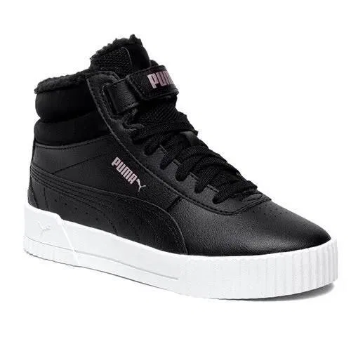 Детские универсальные кроссовки Carina Mid Fur Puma, Schwarz — фото 2