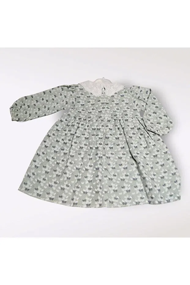 Детское платье для девочек кружевное Long Sleeve Mininaf, Green — фото 2