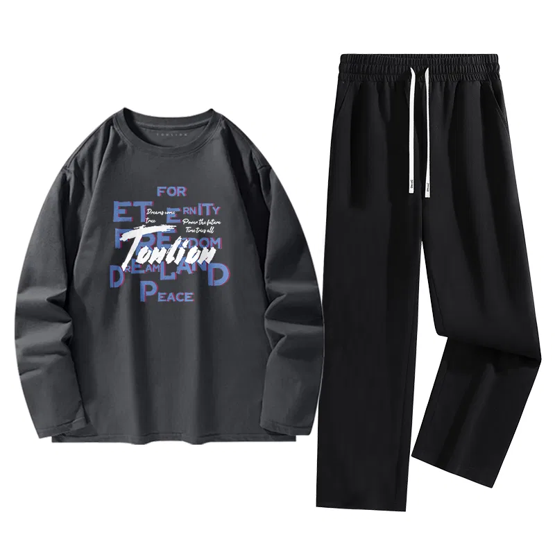 Детский комплект спортивной одежды с принтом Tonlion, Sand Color Tb Chaotic Graffiti Black Blank — фото 3