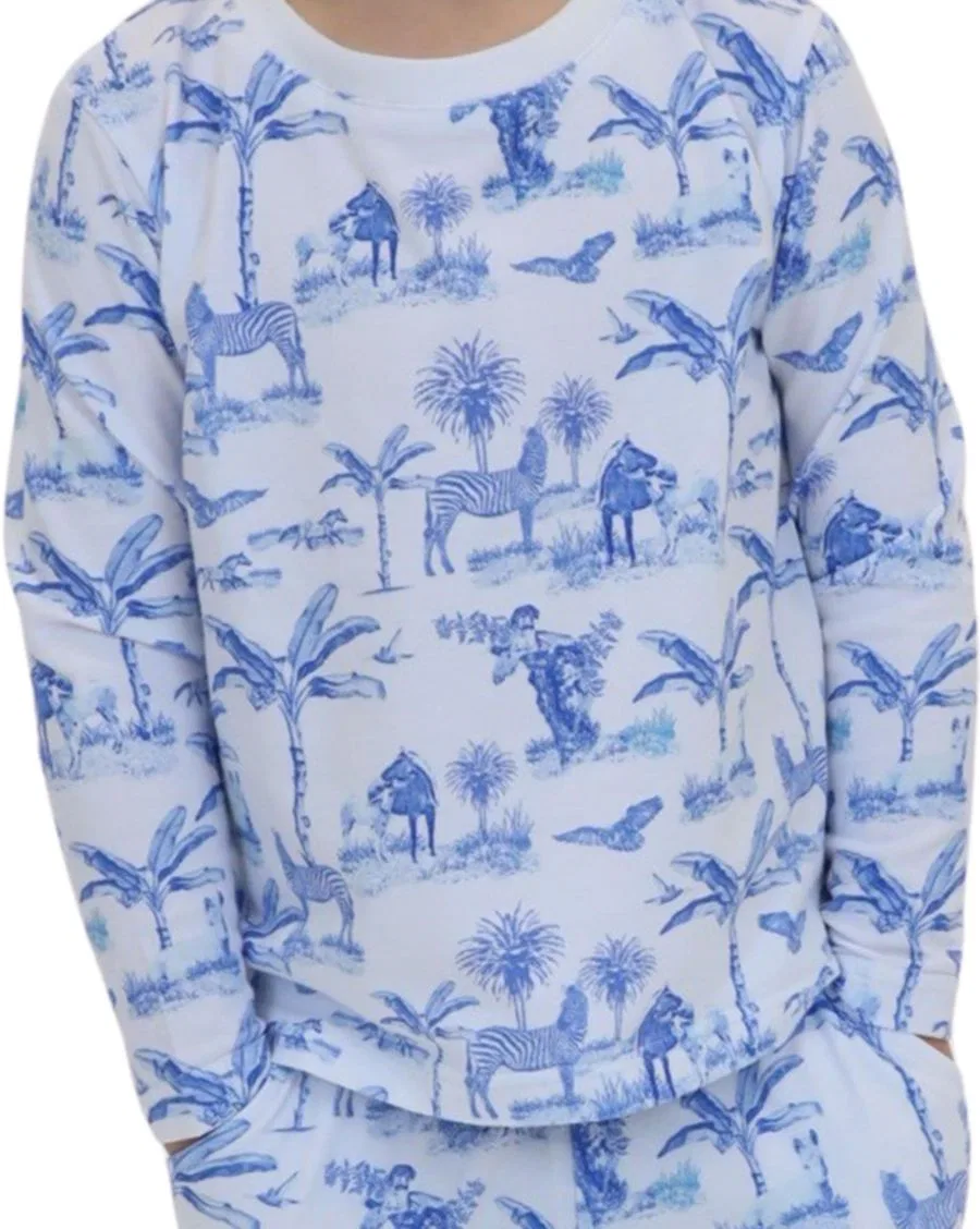 Комплект детской пижамы с длинным рукавом, с принтом Sant and Abel, Blue Skydog Toile — фото 3