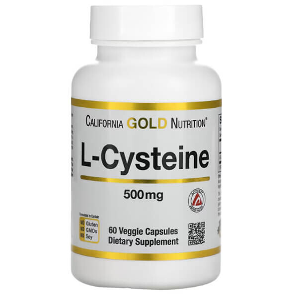 

L-цистеин California Gold Nutrition 500 мг, 60 капсул
