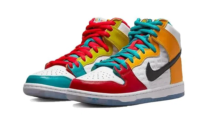 Детские высокие кроссовки для скейтбординга SB Dunk High Pro All Love Nike, Weiß/Gold/Rot — фото 2