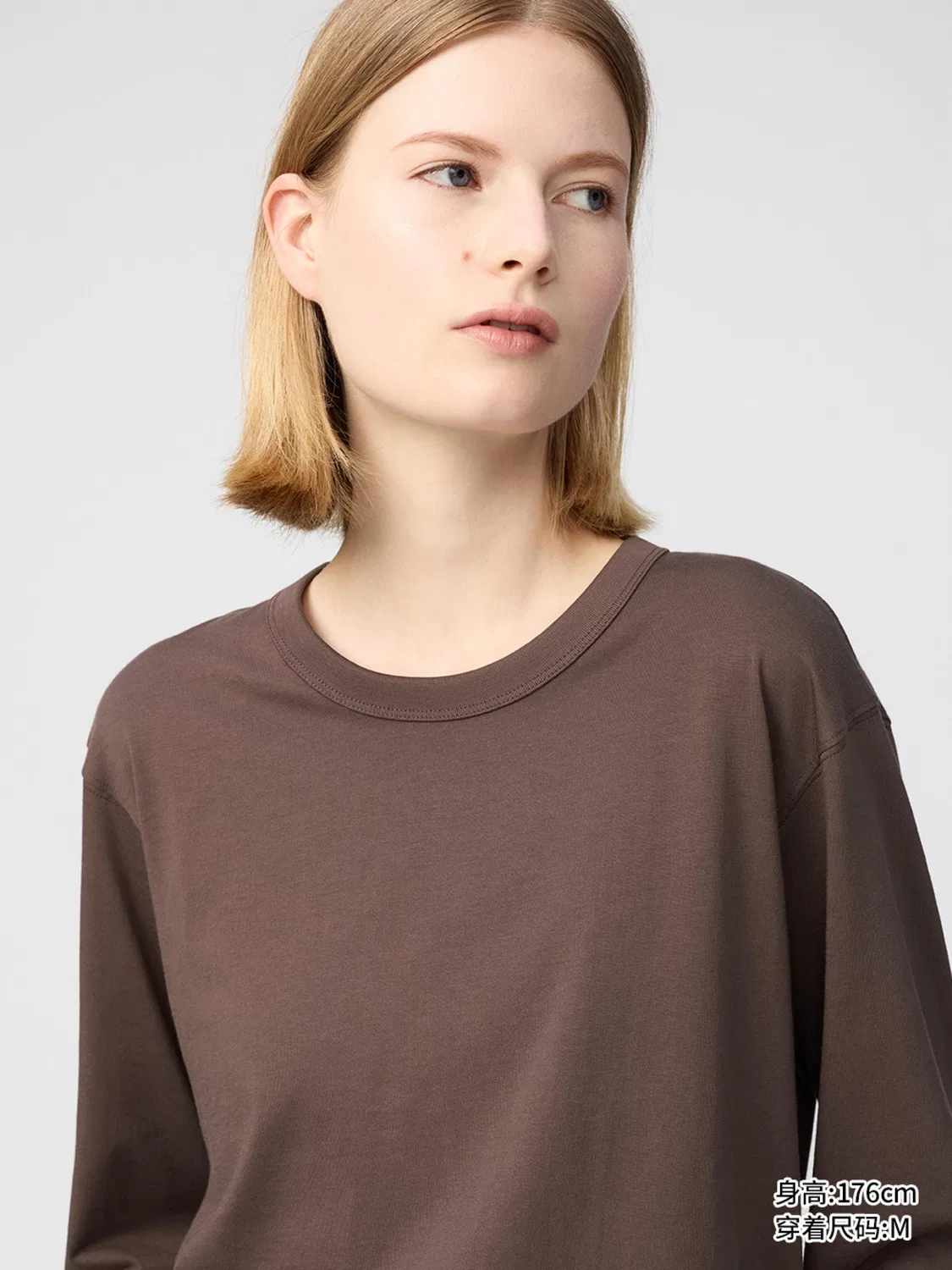 Лонгслив из хлопка Supima Uniqlo, коралловый — фото 3