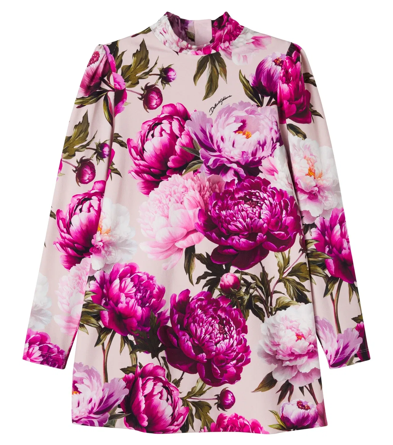 Нарядное платье с цветочным принтом Dolce&Gabbana Kids, розовый