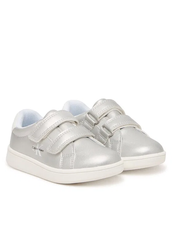 Кроссовки Low Cut Velcro Calvin Klein, серебро — фото 2