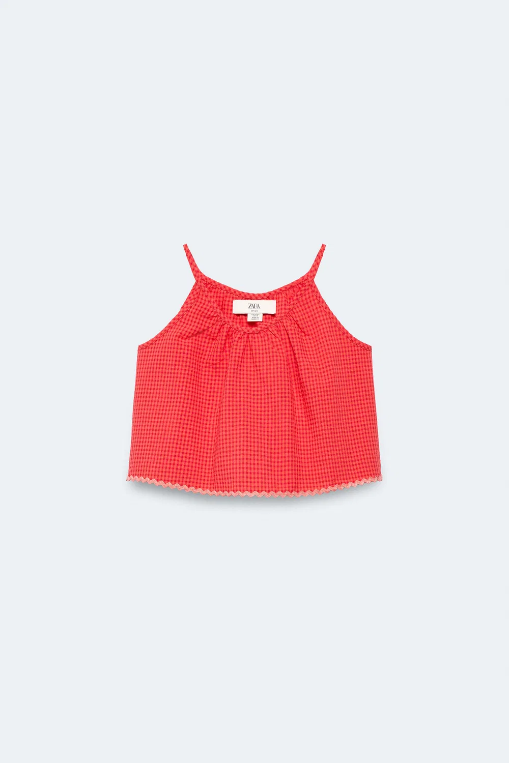 2-14 лет / Рубашка в клетку с волнистым краем, ограниченная серия ZARA, Red/Orange