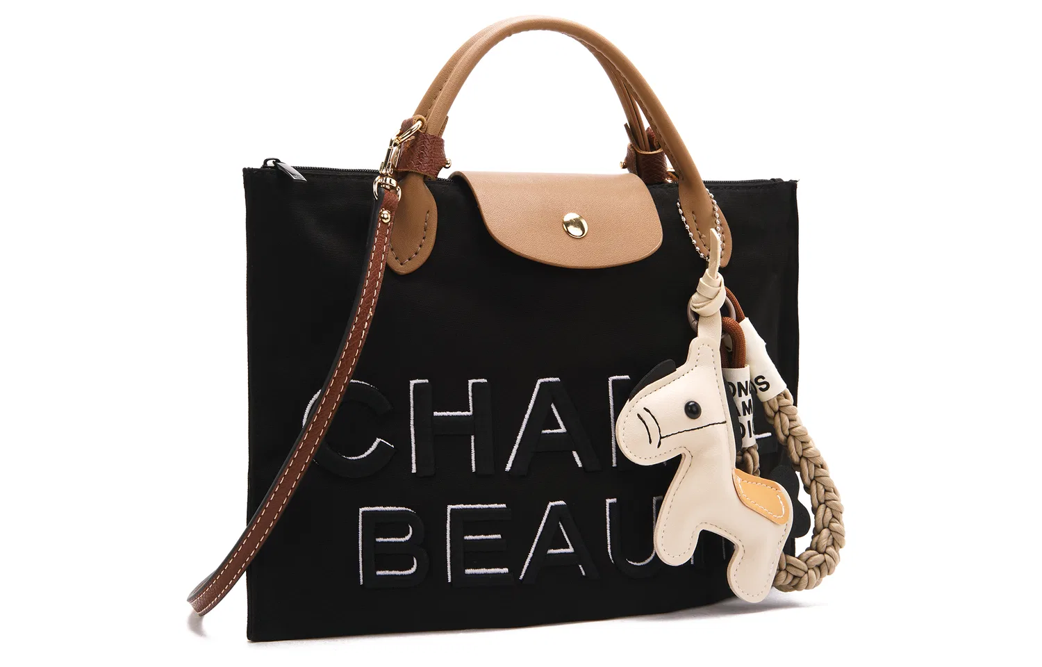 Женская косметичка для макияжа с принтом Cocoa White Horse Jinx Doll, CHANEL, Black — фото 3