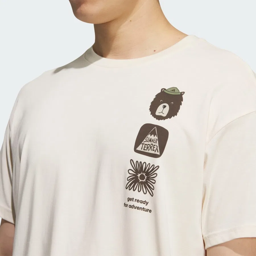 Футболка спортивная с принтом Terrex KE7078 Multi Graphic T-Shirt adidas, Белый — фото 4