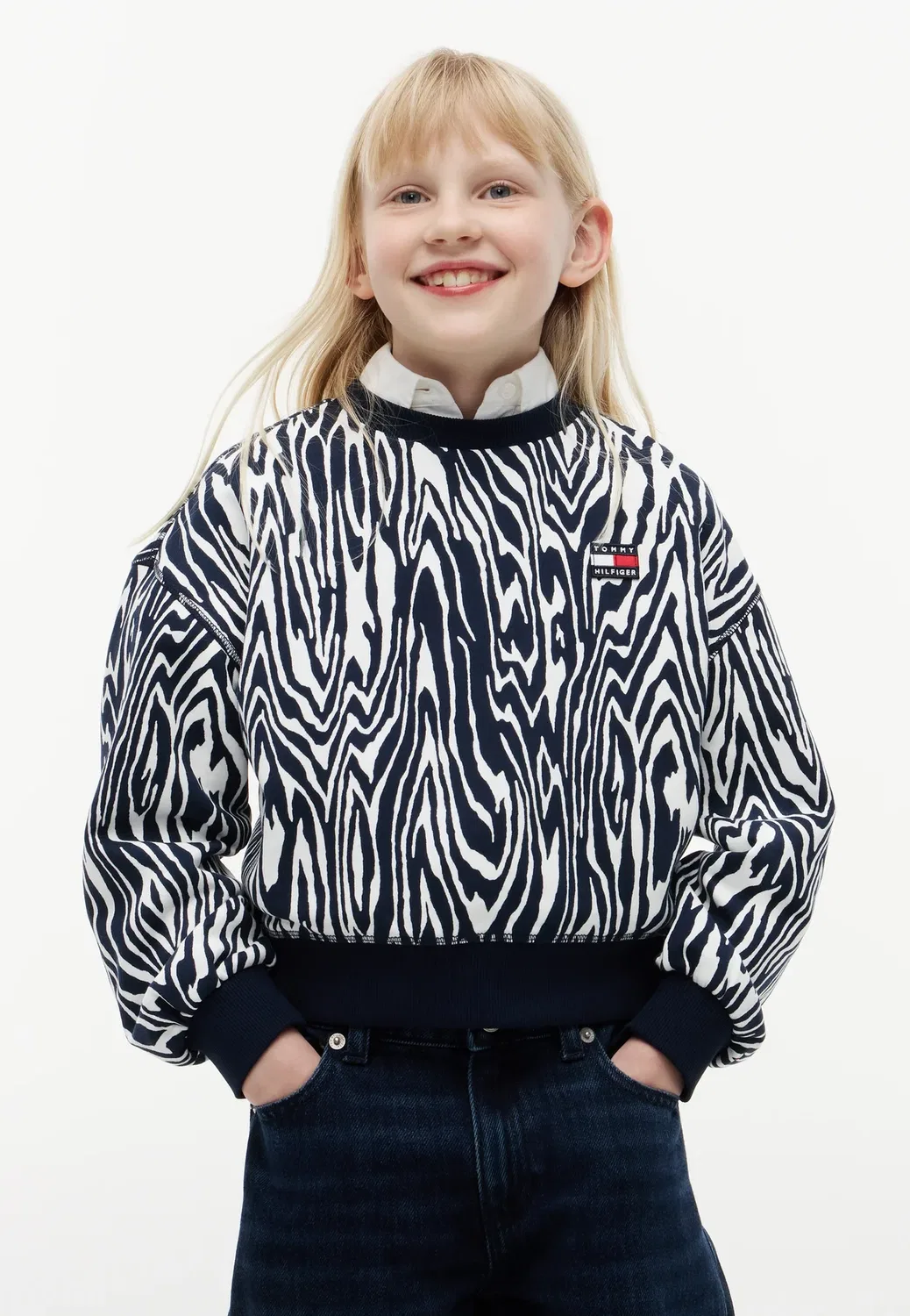 Толстовка с изображением флага наследия - толстовка Tommy Hilfiger, Blue Allover Print