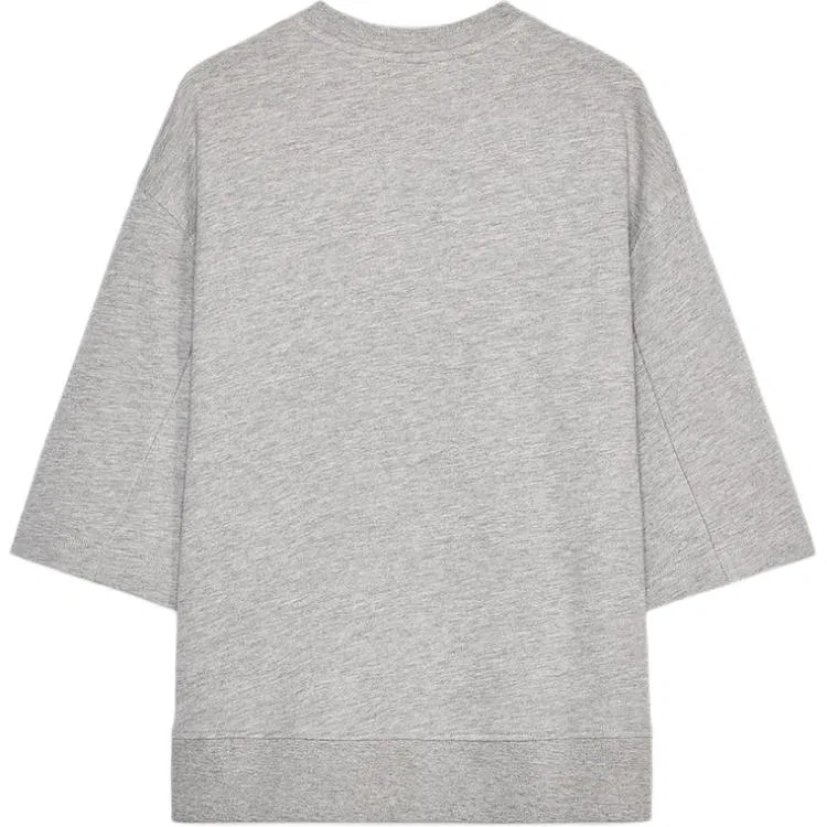 Женская футболка с круглым вырезом Gray Mixed Color ZARA, Серый — фото 3
