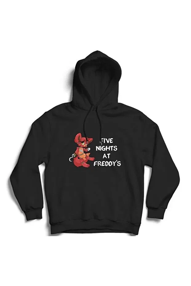 Детское худи для девочек с принтом Five nights at freddy's - cute foxy game game hooded sweatshirt hoodie The Fame, Black