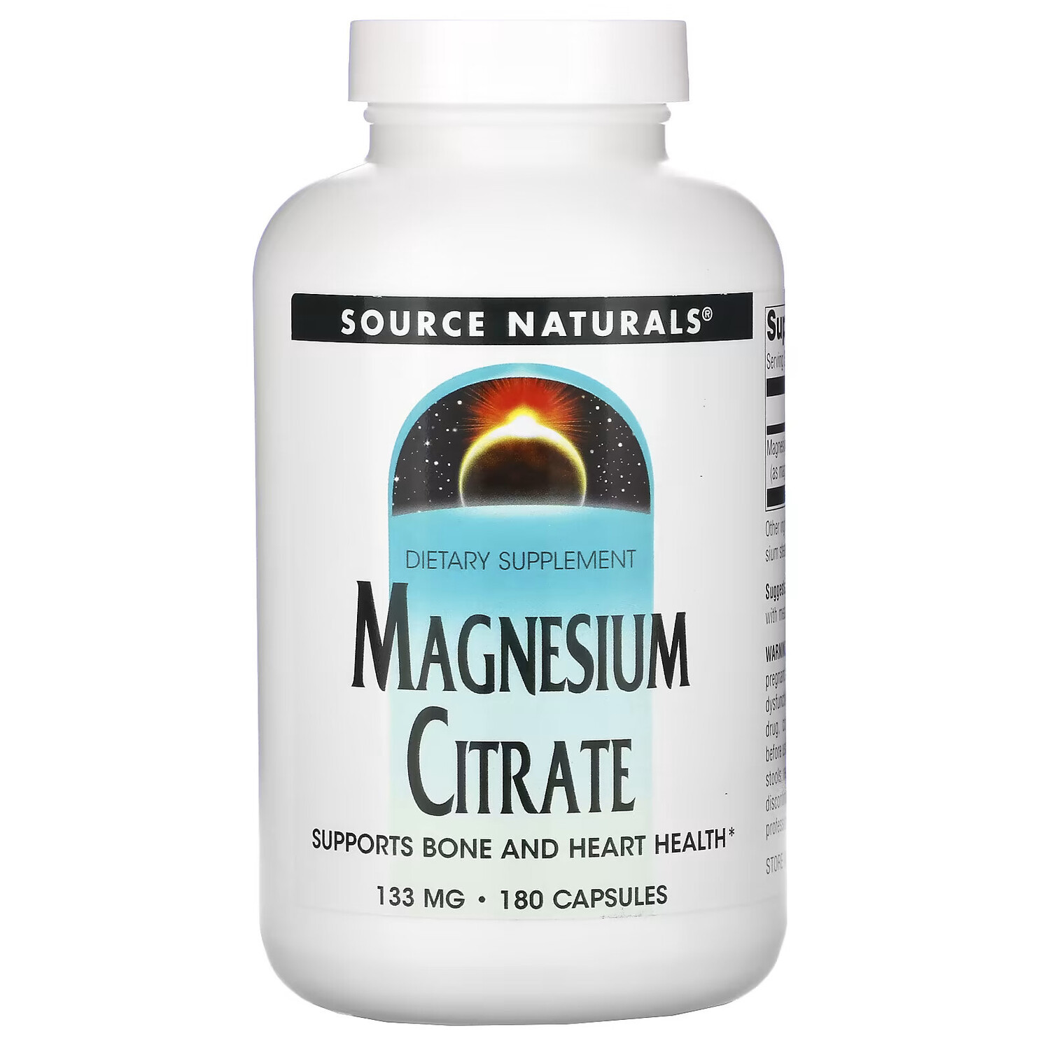 

Source Naturals, цитрат магния, 133 мг, 180 капсул