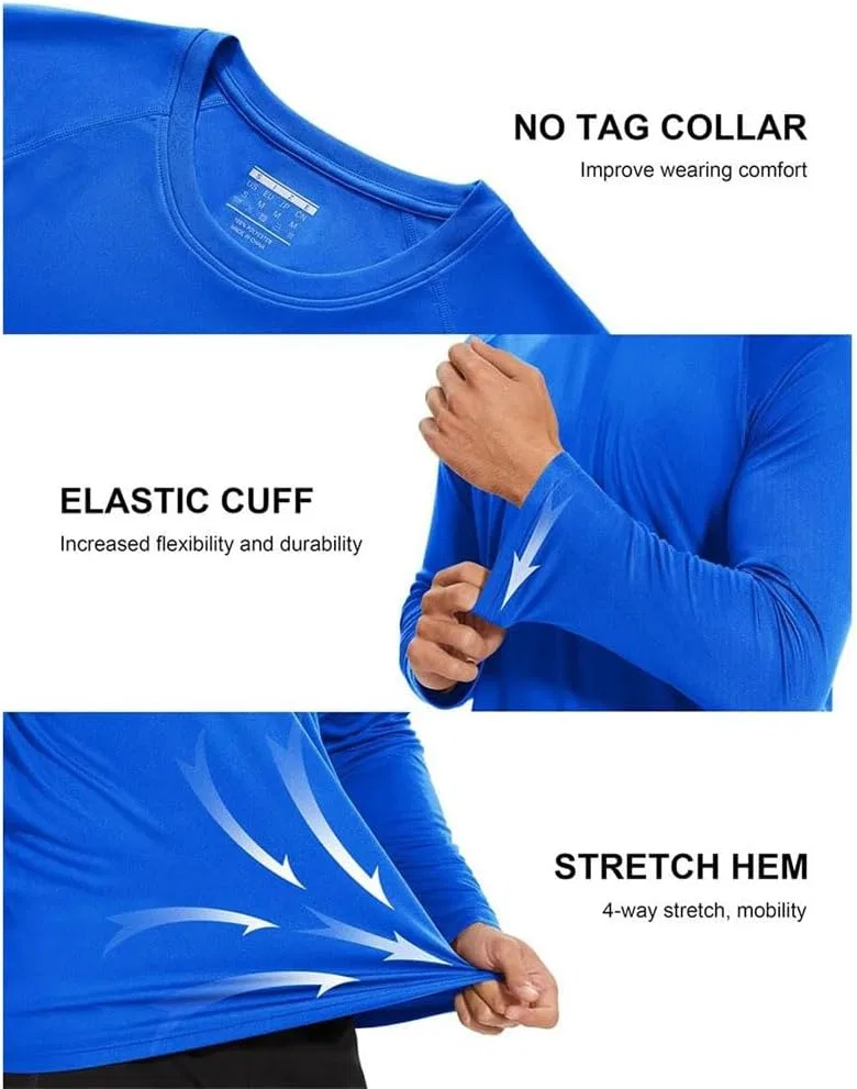 Мужская футболка с защитой от солнца Quick Dry Athletic Workout, Blue — фото 4