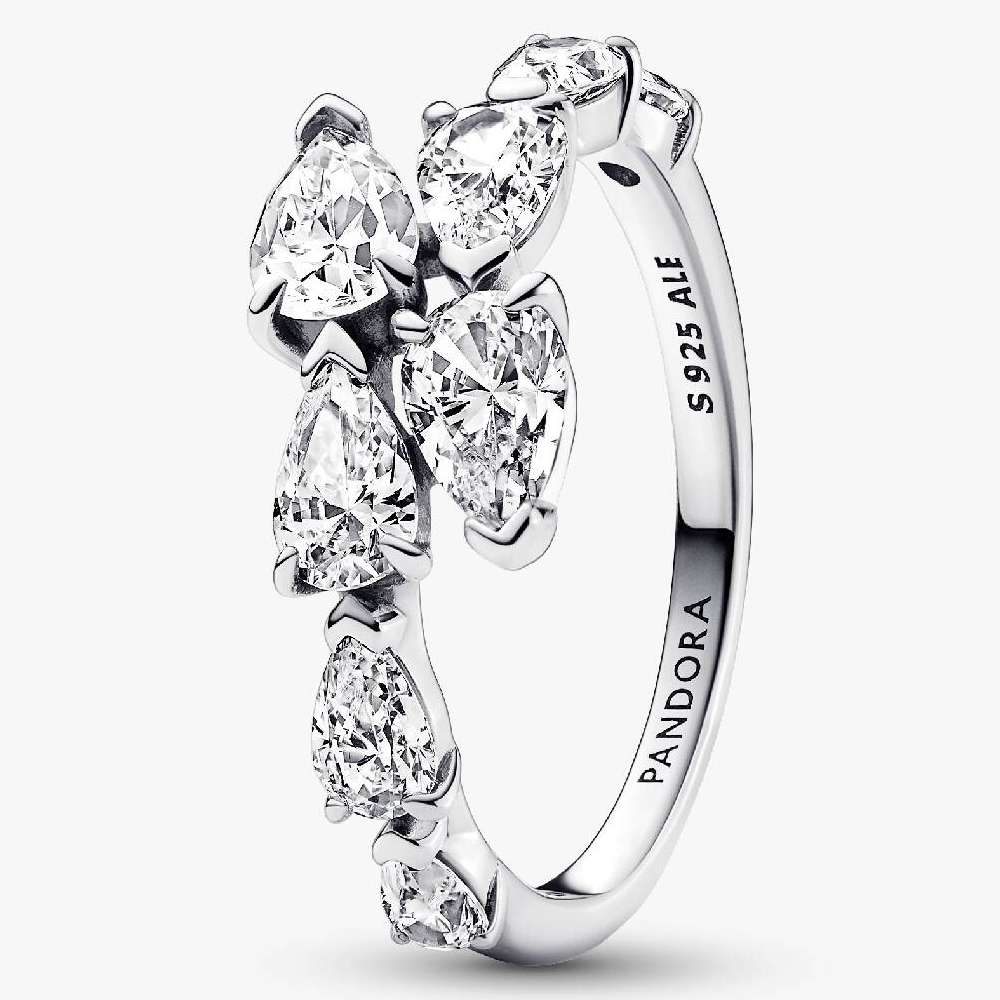 

Кольцо Pandora Sparkling Overlapping Band, серебро