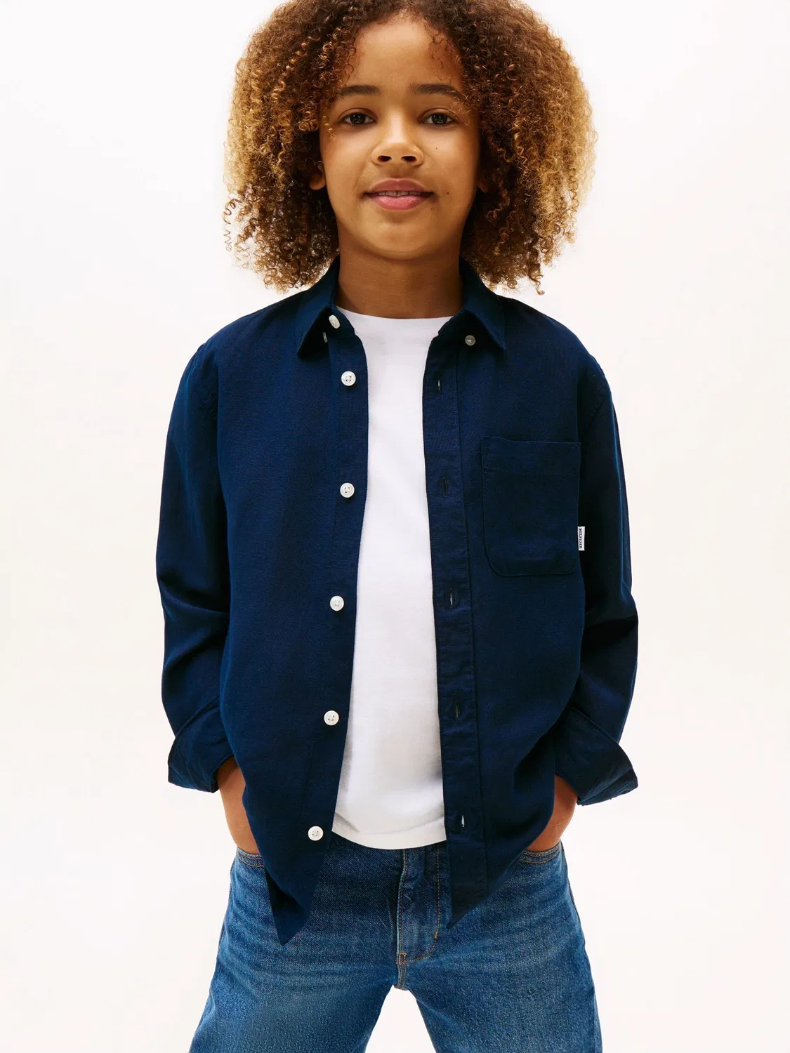Рубашка с длинным рукавом, свободный крой Tommy Hilfiger, синий